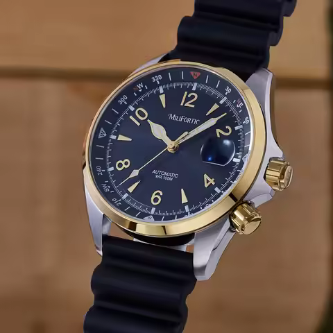 Milifortic Watch Climb S089 NH35 Automatic Mechanical Movement Calendar Compass Bezel C3 Luminous 39