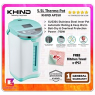 *FREE KITCHEN TOWEL* Khind Thermo Pot 5.5L / 5.0L (AP550 / AP500C) [With Dry-Boiled Protection]