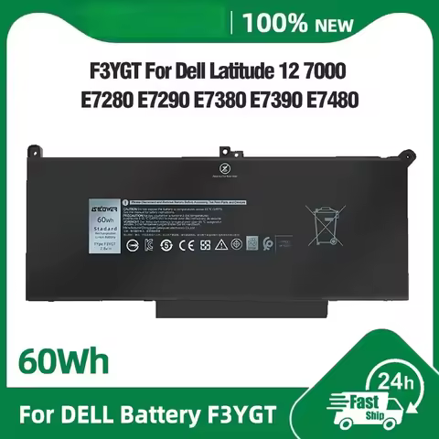 DJ1J0 F3YGT Battery For Dell Latitude 7000 7280 7380 7290 7390 7480 7490 E7280 E7380 E7480 E7290 E73