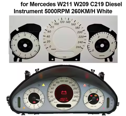 Tacho Speedo Dials For Mercedes Benz W211 W209 C219 W219 Diesel Instrument Cluster Gauge Face 260KM/