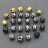 Tidak Pernah Pudar 316L Keluli tahan karat 2.0mm Manik Bola Lubang Kecil Pesona Metal Spacer Beads u