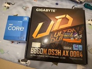 技嘉 B660M DS3H AX DDR4 內建wifi主機板+CPU I5 12400+原廠風扇+美光DDR4 32G