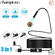 CHAMPIONO Inspection Camera, IP67 Waterproof 408P/720P/1080P HD Inspection Camera, 3 in 1 LED Light 