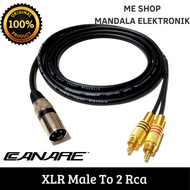 kabel mixer xlr male 3 pin to 2 rca gold 1 meter - 4meter