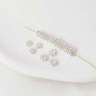 10 Copper Clad Silver Snowflake Spacers Beaded Baffle Spacers Spacers Spacers Spacers Loose Beads Lo