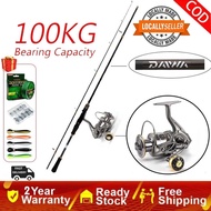 Spinning reel fishing rod set barang mancing set combo box mancing full set joran pancing rod