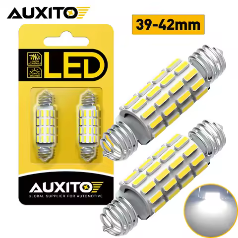 AUXITO 4/2Pcs C10W C5W LED Canbus Festoon Spring Dome Light 39-42MM For Car Bulb Interior Read Light