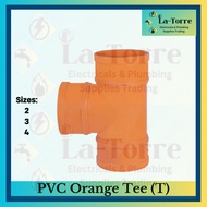 PVC Orange Sanitary Tee T