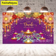 180*115cm Happy Diwali Festival Home Decor Diwali Background Decoration Deepavali Decor Banner Digit