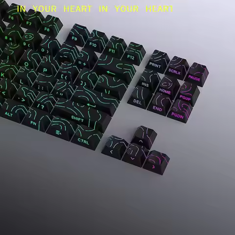 【X】Keycaps 4.0 Version Shine Through 97 Key PBT Profile Side Print Backlit For MX Gamer Mechanical K