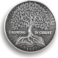 Eternal Growth in Faith Christian Challenge Coin – 1.57" Dual-Sided Zinc Alloy Coin with 2 Peter 3:1