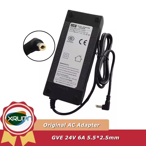 Genuine GVE GM152-2400600 AC/DC Adapter Charger 24V 6A 5.5*2.5mm 144W Power Supply GM152-2400600-F