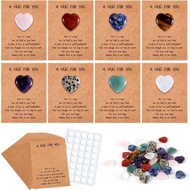 40 Sets Pocket Hug Tokens with Hug Cards, Heart Shaped Natural Stones Bulk Greeting Card Holiday Exc