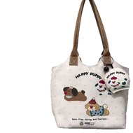 Kartun Cute Kanvas Tote Beg Beg Bahu Beg Kain Besar Beg Tutor Pelajar Beg Mommy Beg Tote Beg Fail Ha