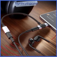 Hljy 1Pcs Weave 12CM PD Cable Ja Universal Portable 2 IN 1 USB C Headphone Adapter 10W Dongle Type C