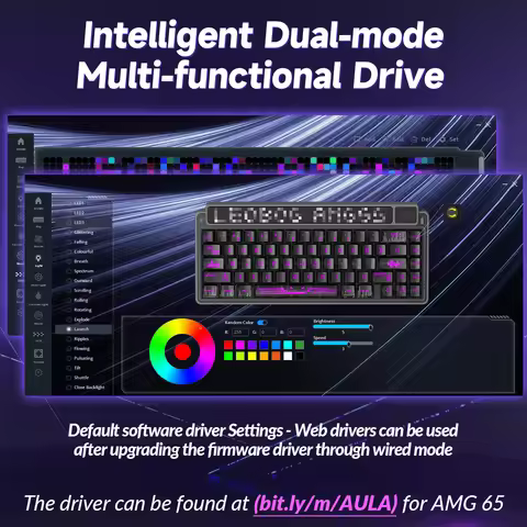 LEOBOG AMG65 Tri-mode Mechanical Keyboard Custom TFT Dual-Screen Hot-swap Gasket Structure Silent Sw