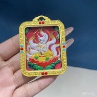 Middle Nine-Tailed Fox Thangka Pendant, Size About 64 * 48 * 9mm Lucky JX6X