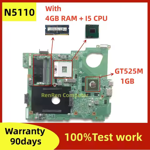 CN-0J2WW8 0J2WW8 For dell Inspiron 15R N5110 Laptop Motherboard 10260-1 Mainboard With GT525M DDR3 4
