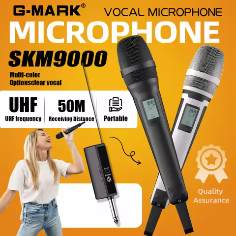 G-MARK SKM9000 Professional Wireless Microphone UHF Frequency Adjustable Ultimate Sound Clarity for 