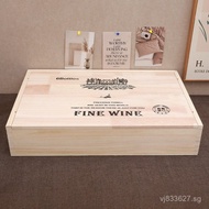 Red Wine Bottle Holder Red Wine Box Wooden Box Packaging Six-Pack Box6Wooden Box Gift Box Wine Red W