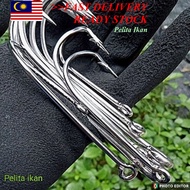 1 PCS Extra long shank O'Shaughnessy S/Steel Saltwater Big Game Hooks mata kail panjang