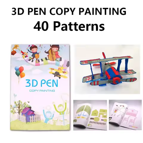 3D Printing Pen Drawing Book Reusable Colorful 14/22/40 Patterns Thick Paper Clear Plate Painting Te