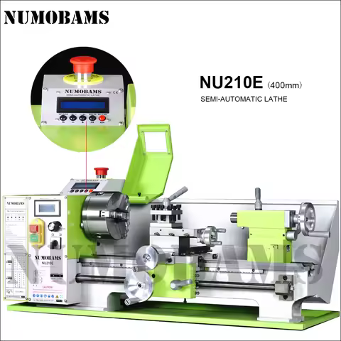 NUMOBAMS NU210E 1100W Brushless Motor Rated Outpout Power Threading Making Mini Metal Lathe Machine