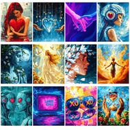 Paint by Numbers With Frame Home Decor Love themes Canvas Painting by Number Acrylic paint WallDecor