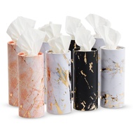 Zodaca 8-Pack Car Tissues Cylinder Boxes - Round Travel Wipes for Car Cup Holder (50 Tissues Per Con