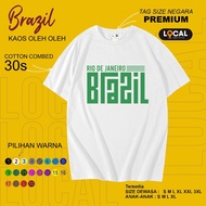 Cool souvenir t-shirt, BRAZIL BRAZIL BRAZIL premium 30s combed cotton - Local Print