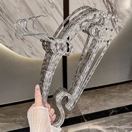 Hanger Glacier Pattern Transparent Acrylic Bold Anti-slip 5pcs Pack