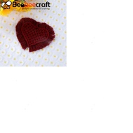 1set 2pcs Macrame Cup Mats Handmade Tassel Coaster Heart Dark Red 150x200mm