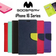 Mercury/Goospery Fancy Diary Cases/Cover For iPhone 16/iPhone 16 Pro/iPhone 16 Plus/iPhone 16 Pro Ma