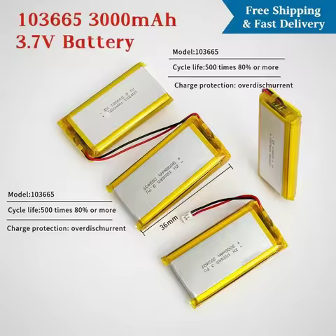 3.7V 3000mAh 103565 103665 Li-Polymer Rechargeable Battery ForFingerprint Lock Pet Waterer Electric 