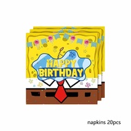 SpongeBob Birthday Party Supply Disposable Banner Cake Topper Hanging Flag SpongeBob SquarePants Bal