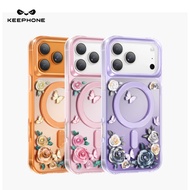 Keephone Roseland Shockproof 3D Pattern Case Supports Magnetic Wireless Charging for Iphone 17 Pro M