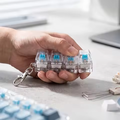 Mechanical Keyboard Axis Tester Keychain Stress Relief Clicker Keyboard Pass The Time Tool For Relax