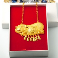 Gold 916 Gold Dragon Phoenix Pig Wedding Wedding 916 Gold True Gold Bridal Necklace Jewelry Gold Set Chain Jew in stock