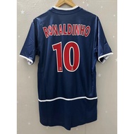 02-03 PSG RONALDINHO Paris Top Quality Home Retro Soccer Jersey custom T-shirt Football Jersey