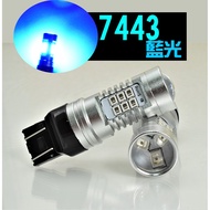 2pcs Blue Light 7443 7444 21 LED Turn Signal Decoding High Brightness Power Reversing Brake Indicato