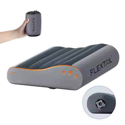 FLEXTAIL Inflatable Camping Pillow, Ergonomic Pillow for Travel and Home, Lightweight and Washable, 