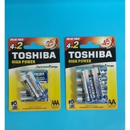 ( BUNDLE OF 2) 12PIECES  TOSHIBA 6AA 6AAA SUPER ALKALINE 1.5V BATTERIES