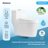 Mayfair 8126 Tornado Flushing 1-Piece Toilet Bowl with Soft Closing Seat Cover