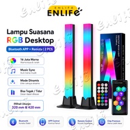 2 PCS Desktop RGB Lights Bluetooth APP Remote 16 Million Colors Gaming Lights TV Table Room Decorati
