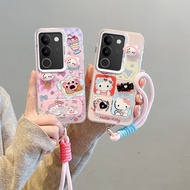 Casing Vivo V29 Casing Vivo V29 Pro Casing For Vivo Casing Equipped with a cute mirror holder 3D Dol