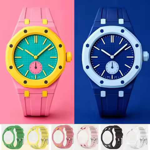 PC Case+Silicone Strap for AP Audemars Piguet Royal Oak Swatch Alliance Swatch Royal Pop Pocket Watc