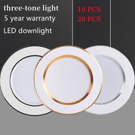 Tricolor Pin Light Round Panel Light Ceiling Light Ceiling Light Embedded LED Down Light