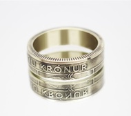 冰島硬幣戒指 50 克朗 1981-2011 冰島硬幣項鍊硬幣戒指女