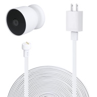 Power Adapter for Google Nest Cam (Battery), with 16.4Ft/5m Weatherproof Charging Cable Continuously