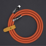 180 ° rotating elbow type c cable fast charging 120w 6a Super Fast Charge Type C Silicone  TYPE-C-C 